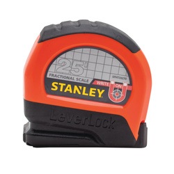 Stanley Tools - 25 ft Magnetic Tip  Fractional Read LEVERLOCK Tape Measure - STHT33270