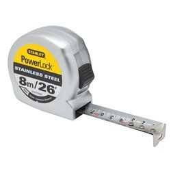 Stanley Tools - 8m26 ft PowerLock Stainless Steel Tape Measure - STHT33457