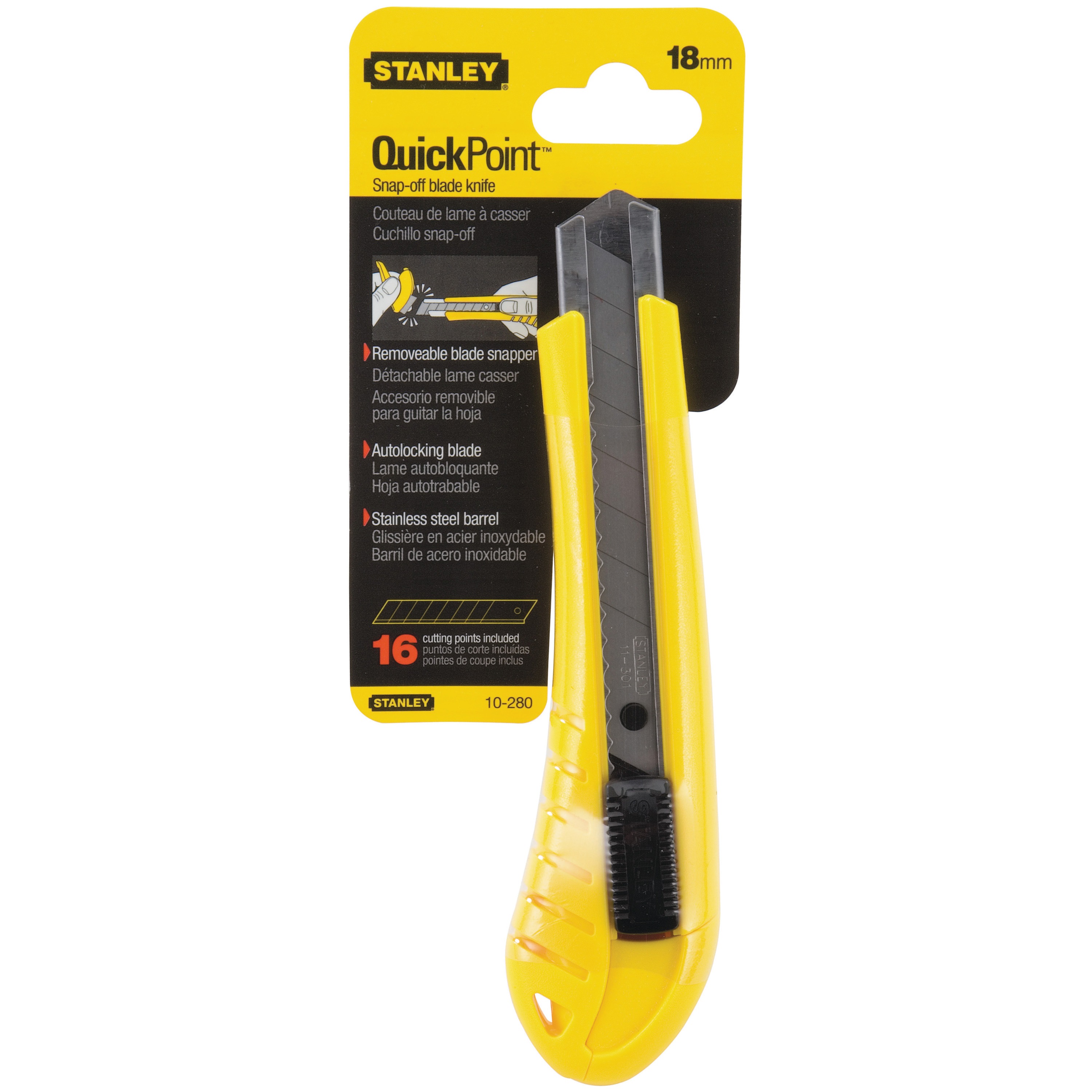 Stanley Tools - 18mm Standard SnapOff Knife - 10-280