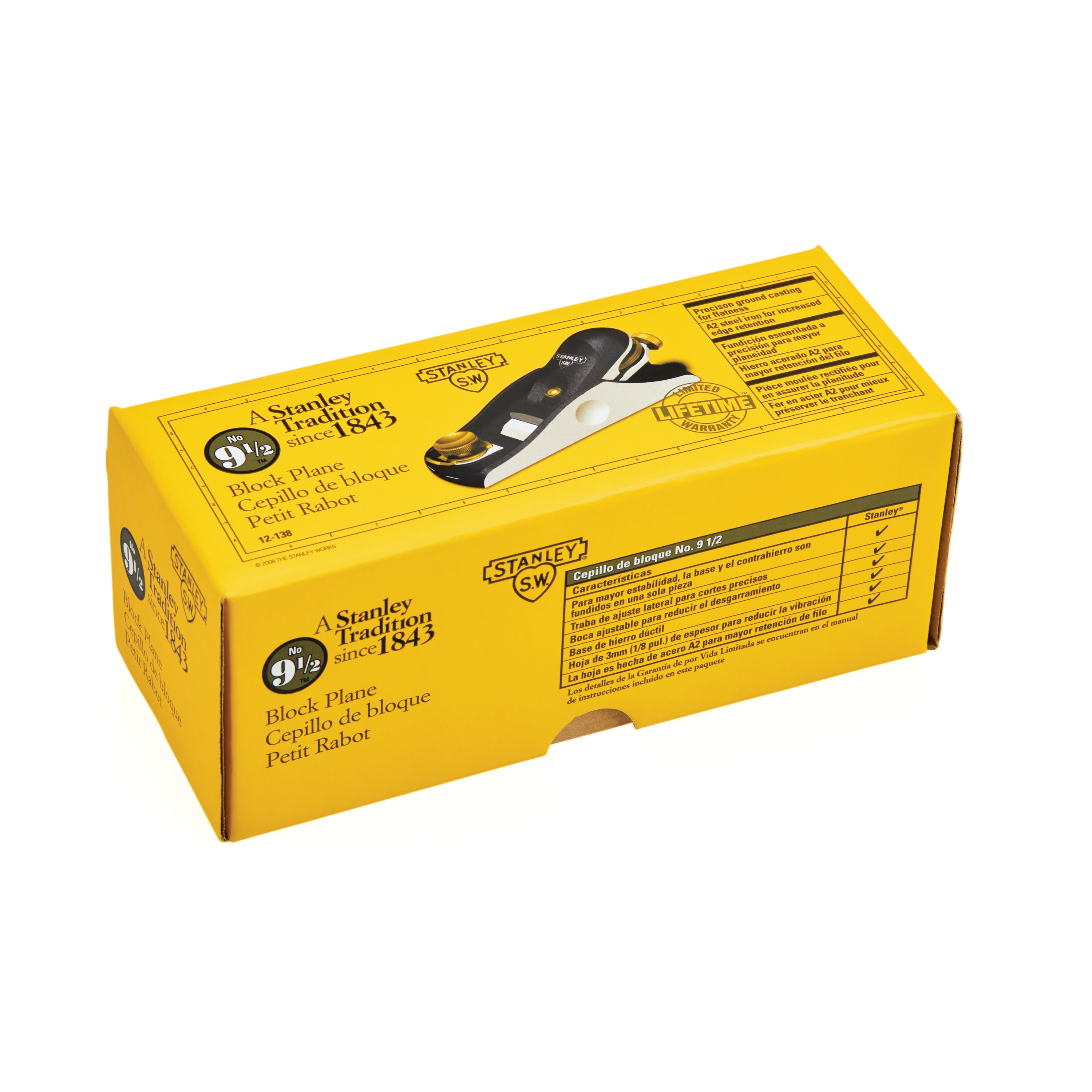 No 9 1 2 Sweetheart Block Plane 12 138 Stanley Tools