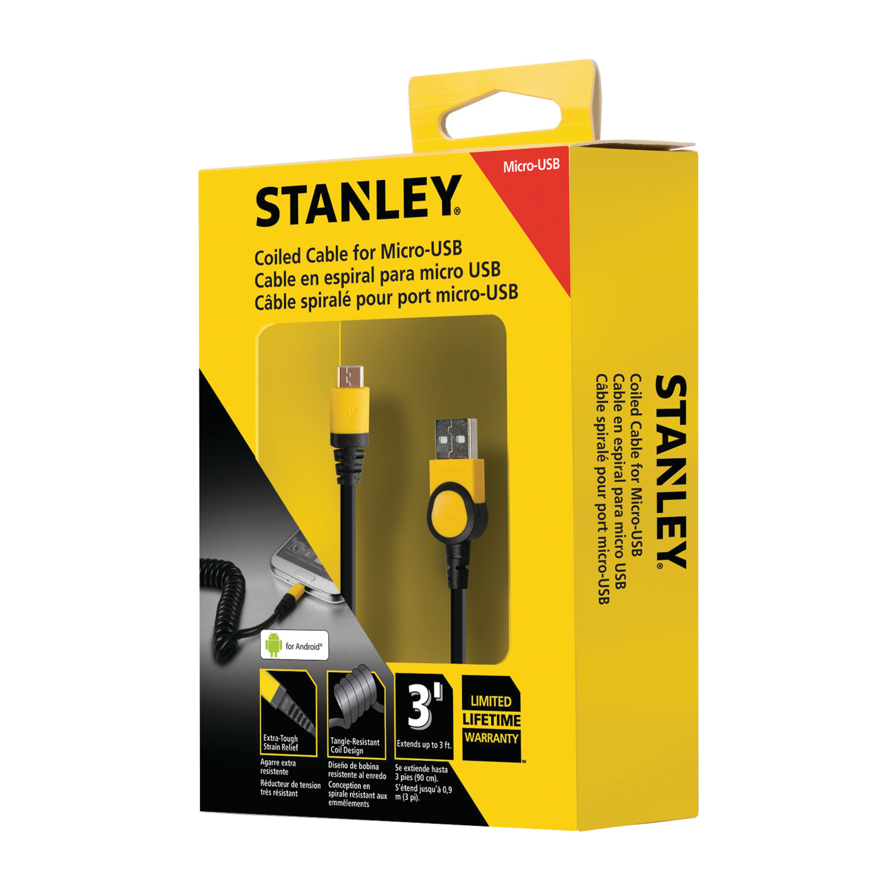 Stanley Tools - Coiled Cable for MicroUSB - 1319552ST2