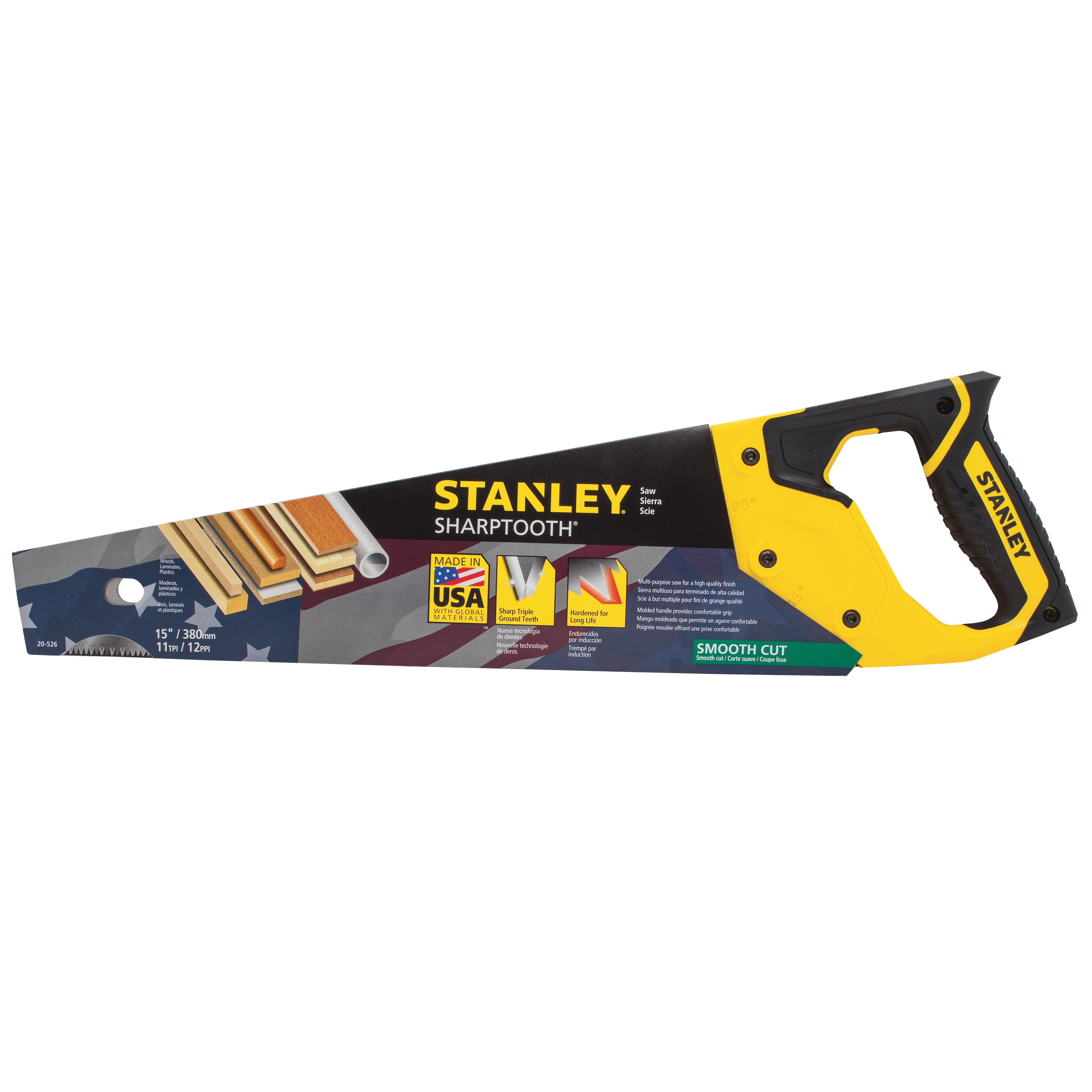 Stanley Tools - 15 in Finish Cut SharpTooth Saw - 20-526