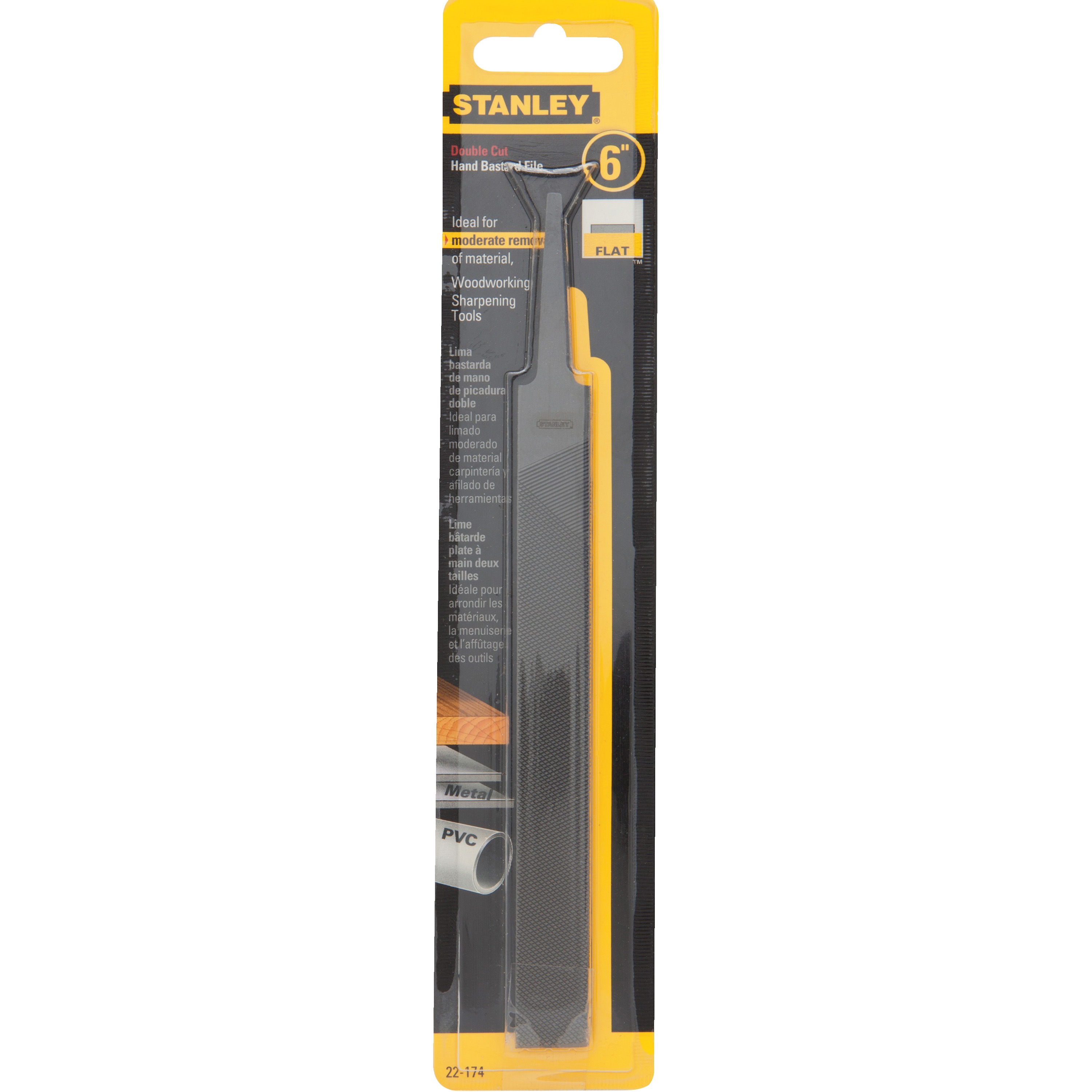 6 In Double Cut Flat Bastard File 22 174 Stanley Tools