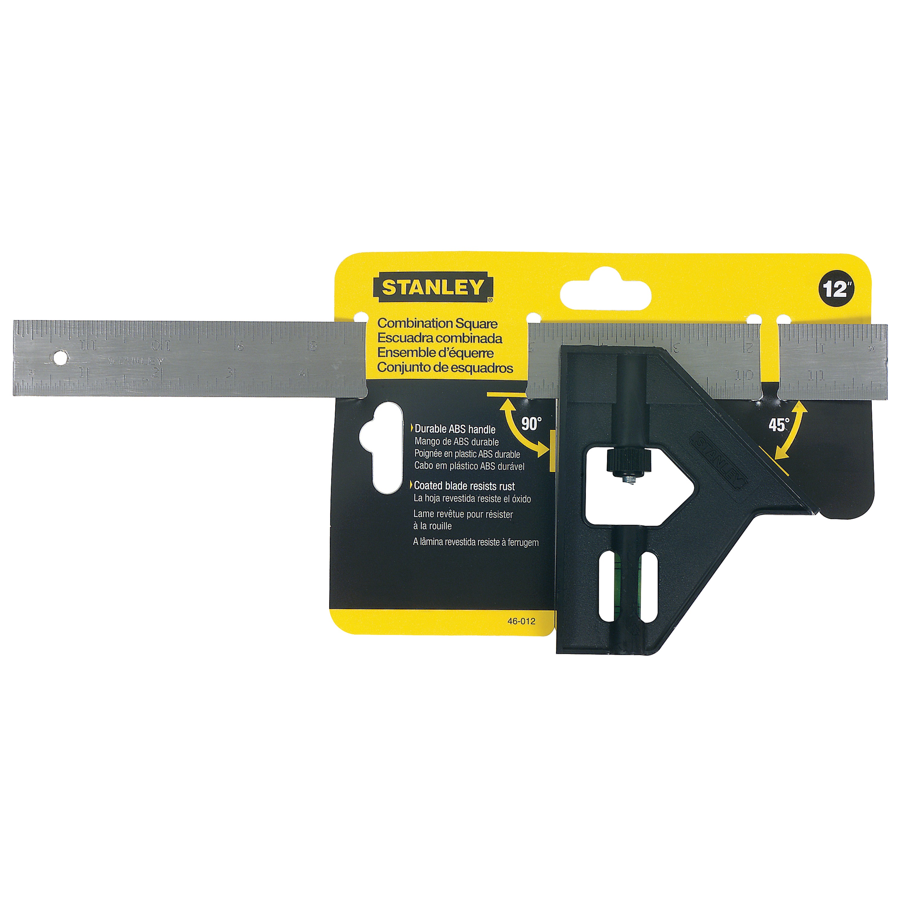 Stanley Tools - 12 in Plastic Handle English Combination Square - 46-012