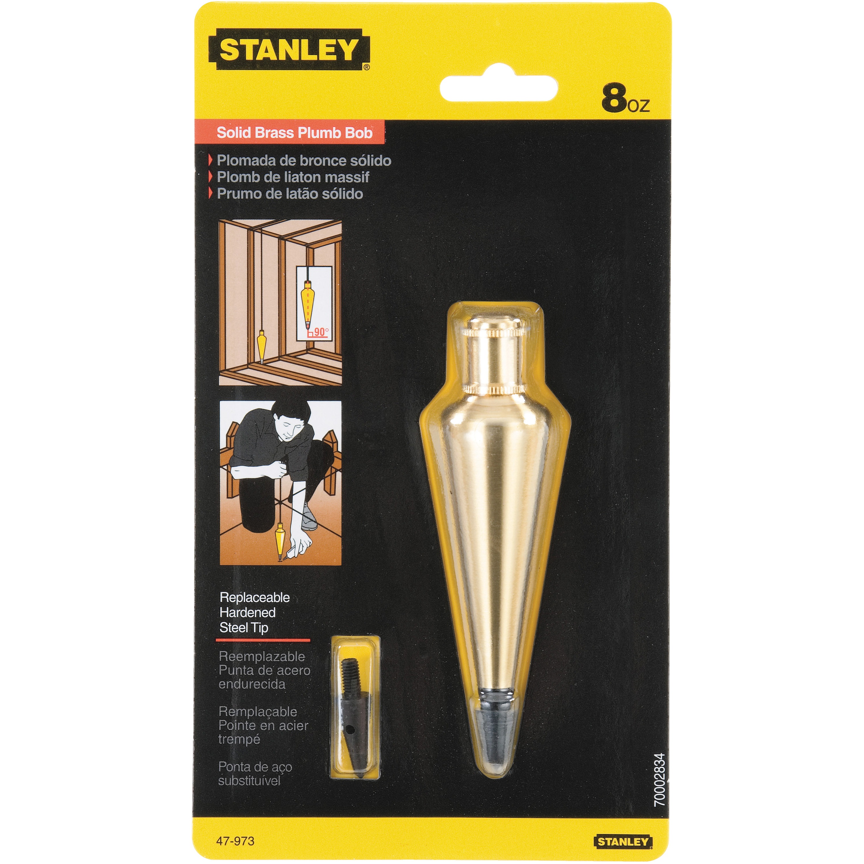 Stanley Tools - 8 oz Brass Plumb Bob - 47-973