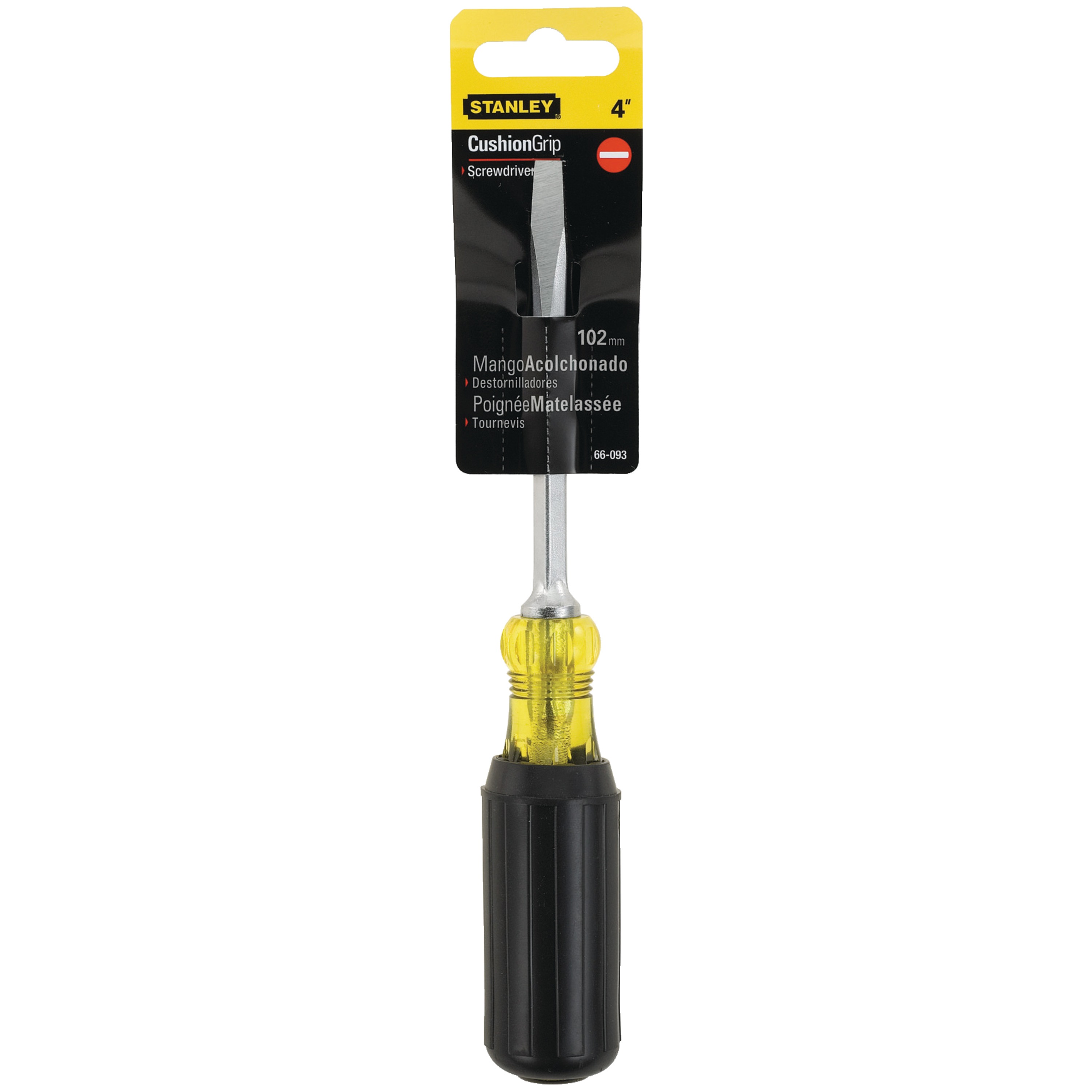 1/4 in x 4 in Vinyl Grip Square Blade Standard Tip Screwdriver 66093