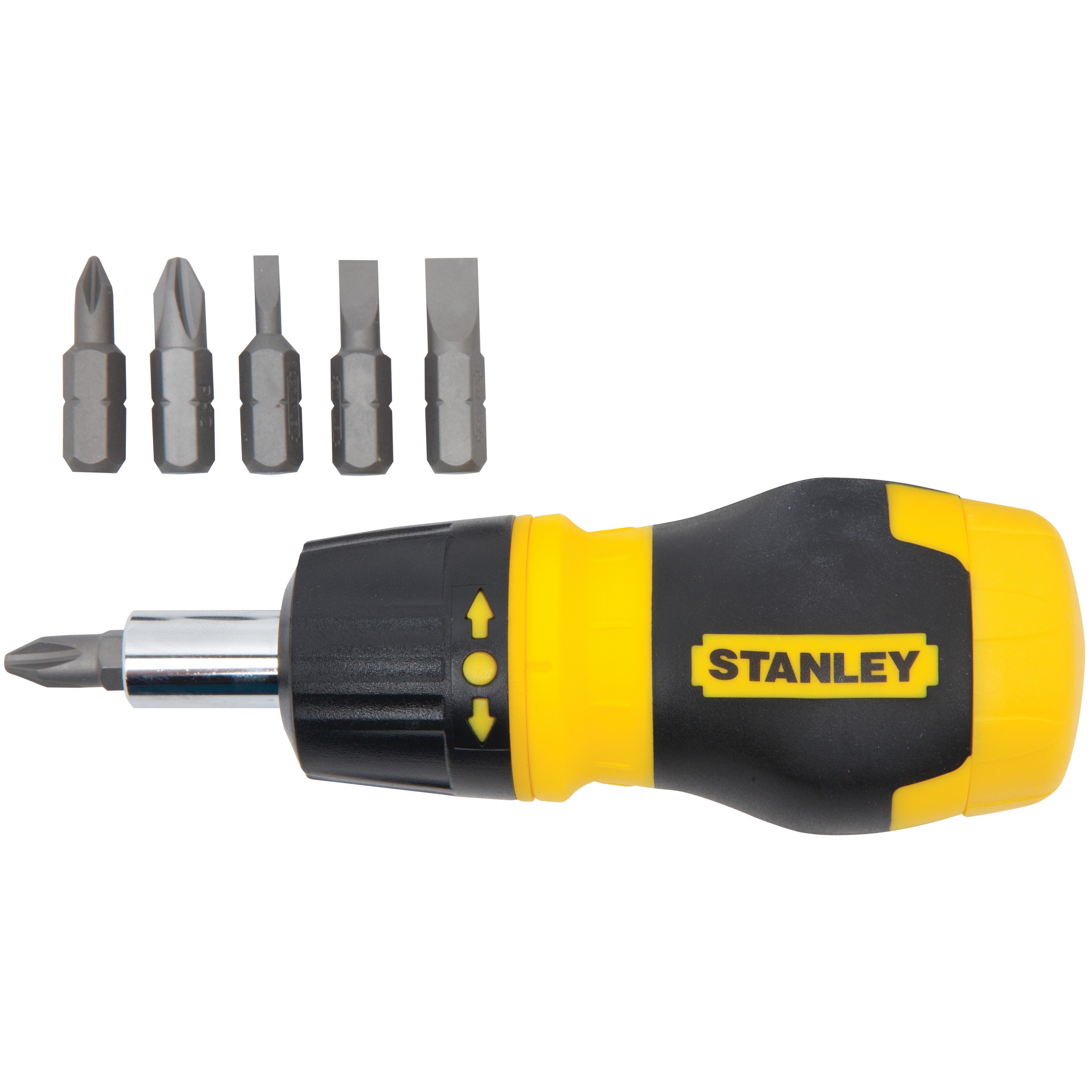 Stanley Tools - Ratcheting MultiBit Stubby Screwdriver - 66-358