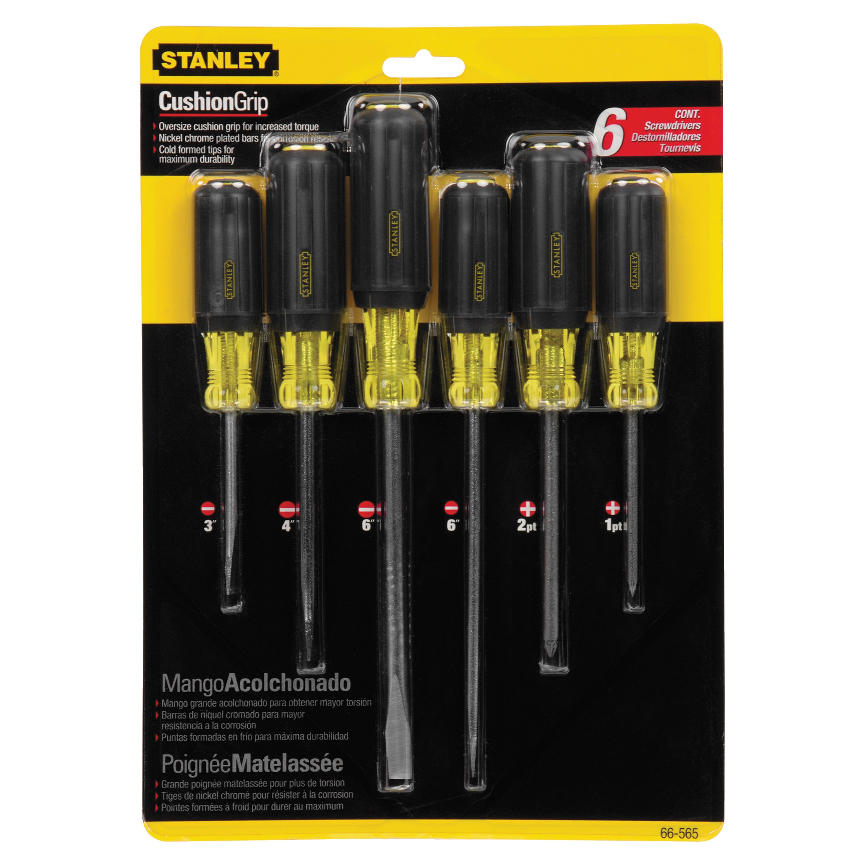 6 pc Vinyl Grip Screwdriver Set 66565 STANLEY Tools