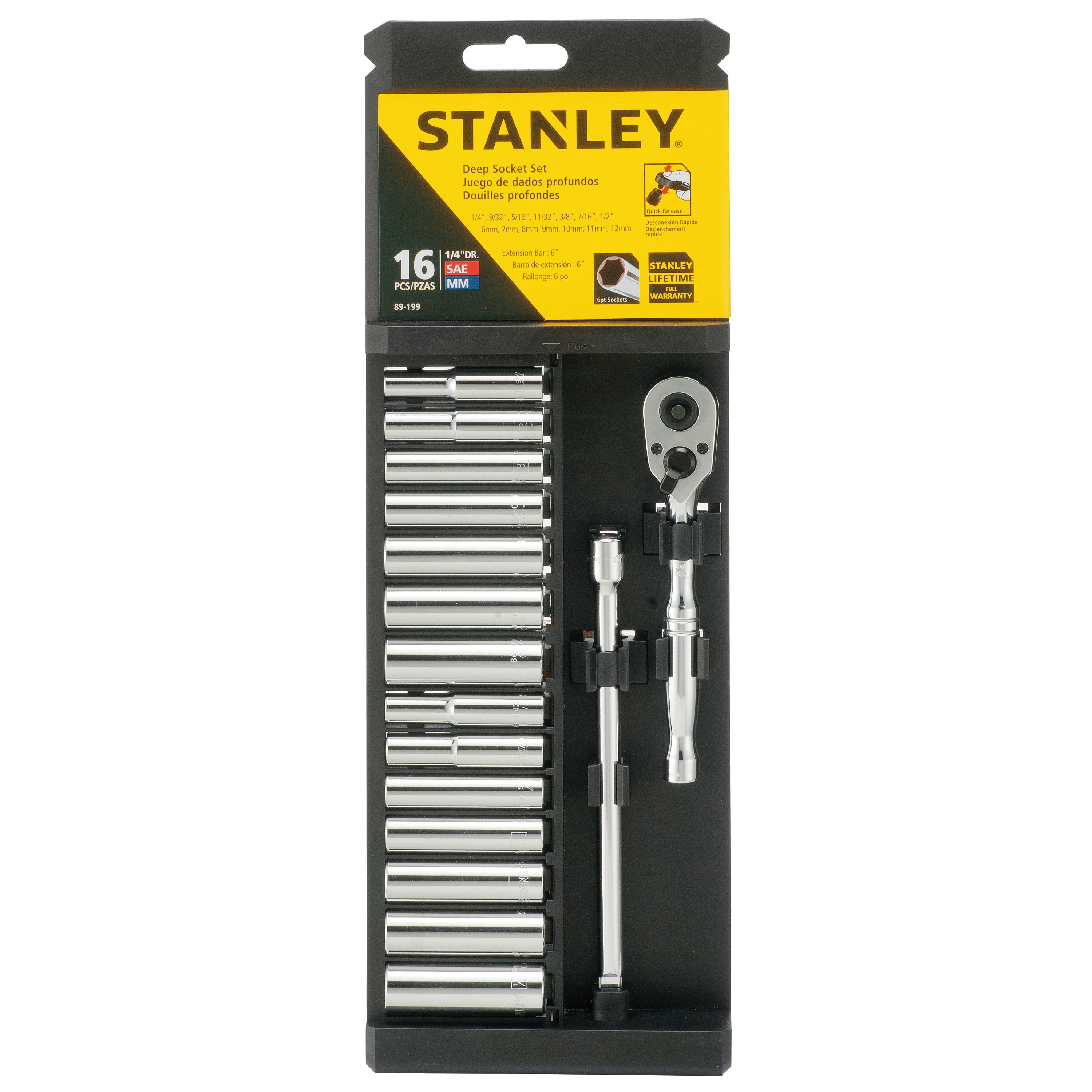 Stanley Tools - 16 pc Socket and Ratchet Set - 89-199