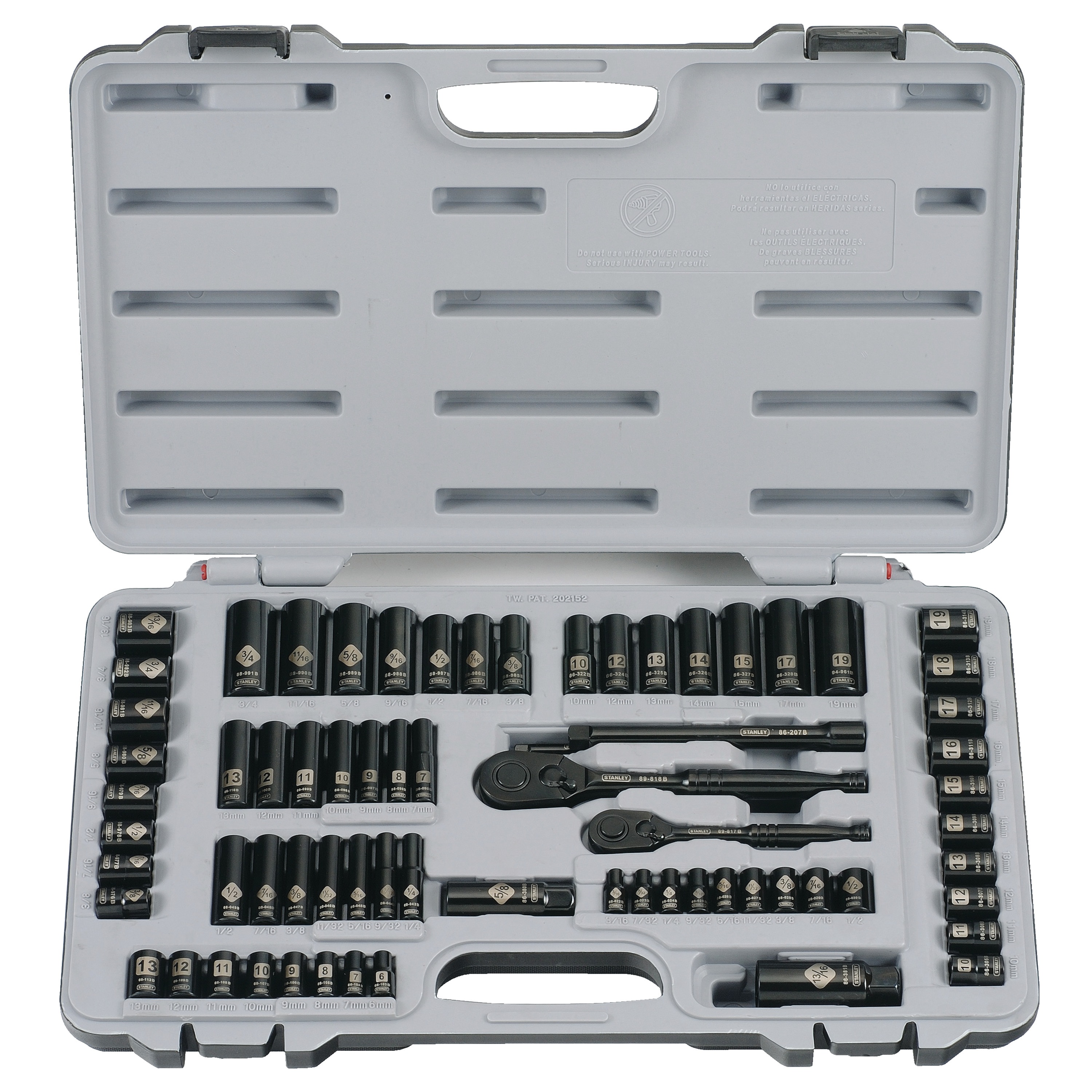 Stanley Tools - 69 pc Black Chrome Socket Set - 92-824