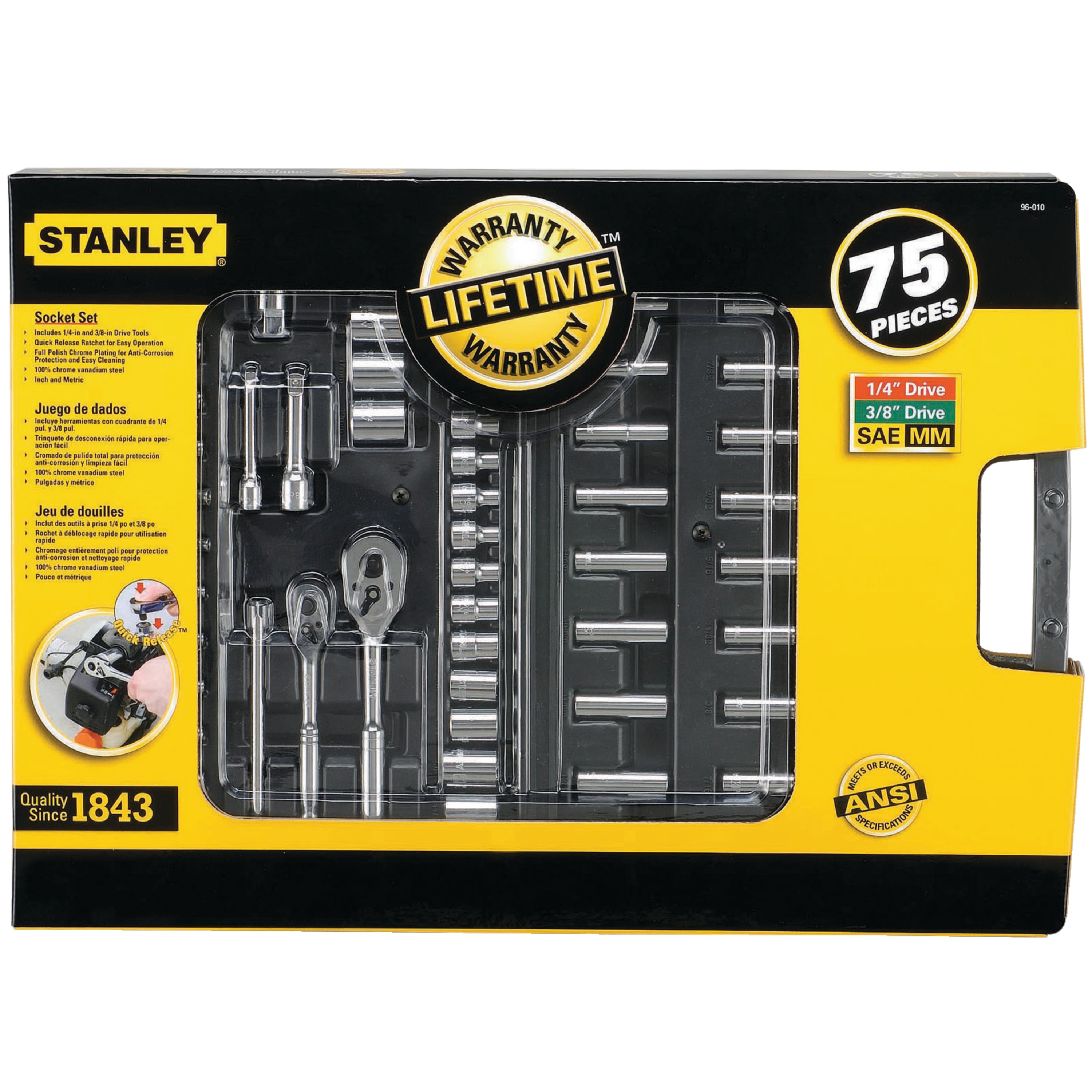 Stanley Tools - 75 pc Mechanics Tool Set - 96-010