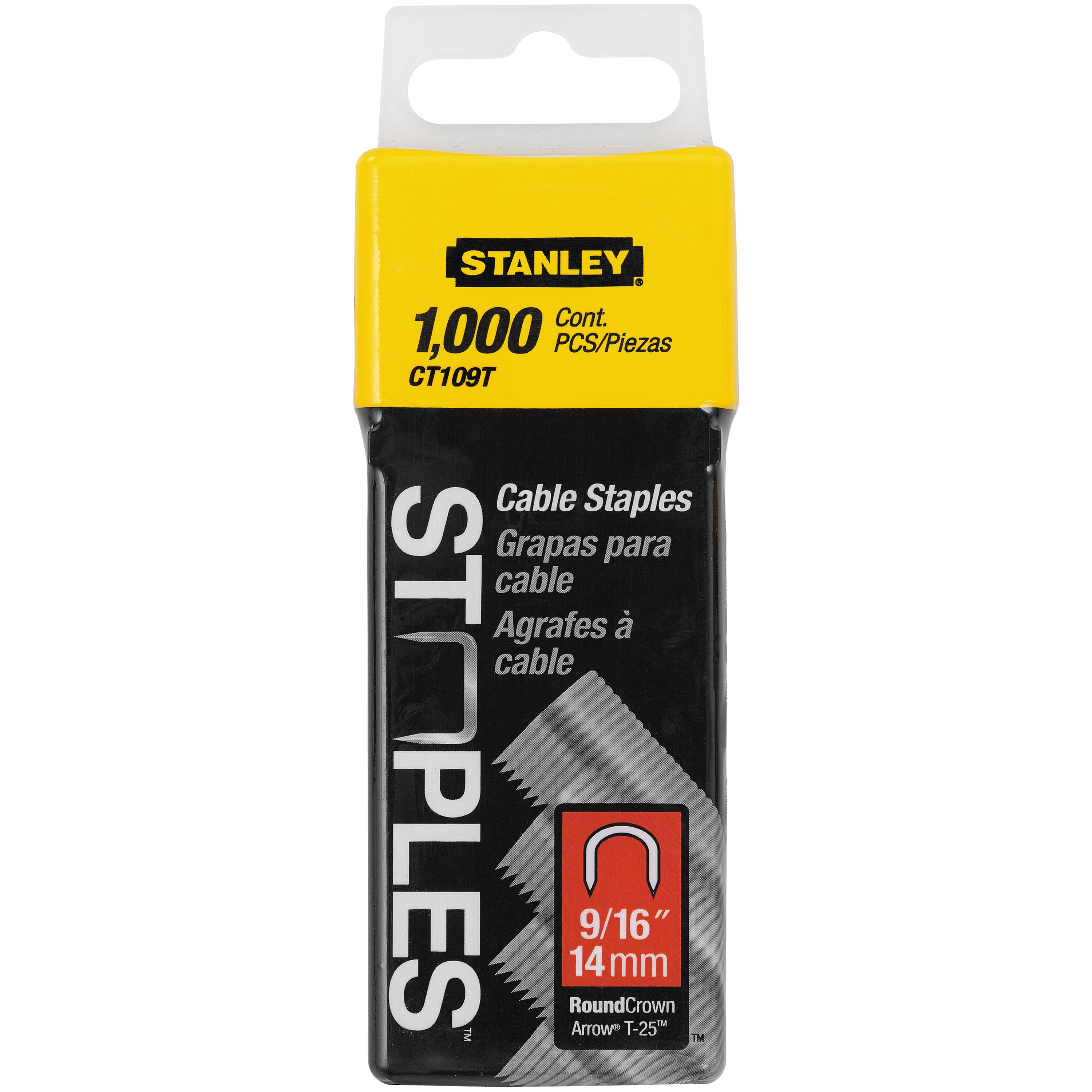 1,000 pc 9/16 in Cable Staples CT109T STANLEY Tools