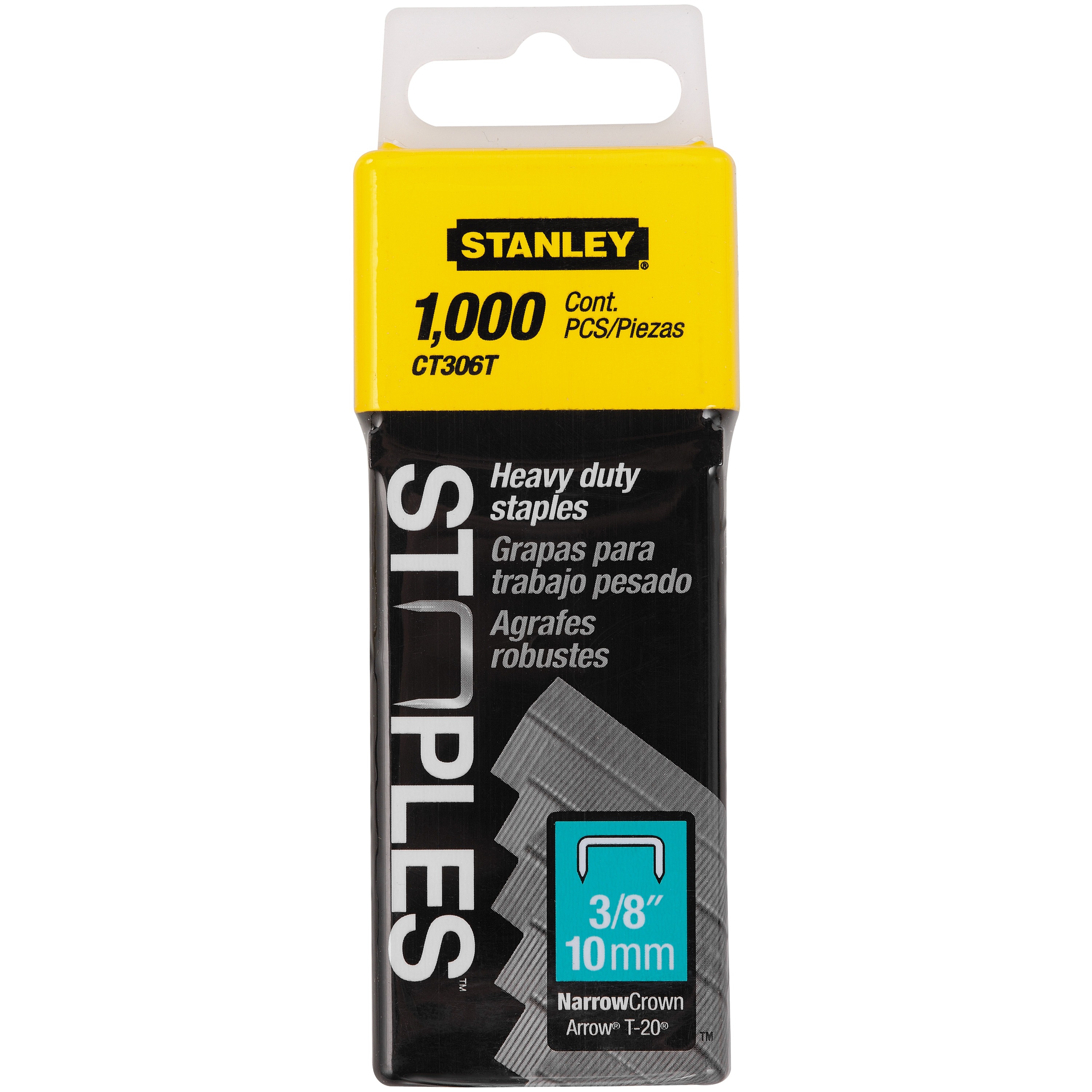Stanley Tools - 1000 pc 38 inFlat Narrow Crown Staples - CT306T