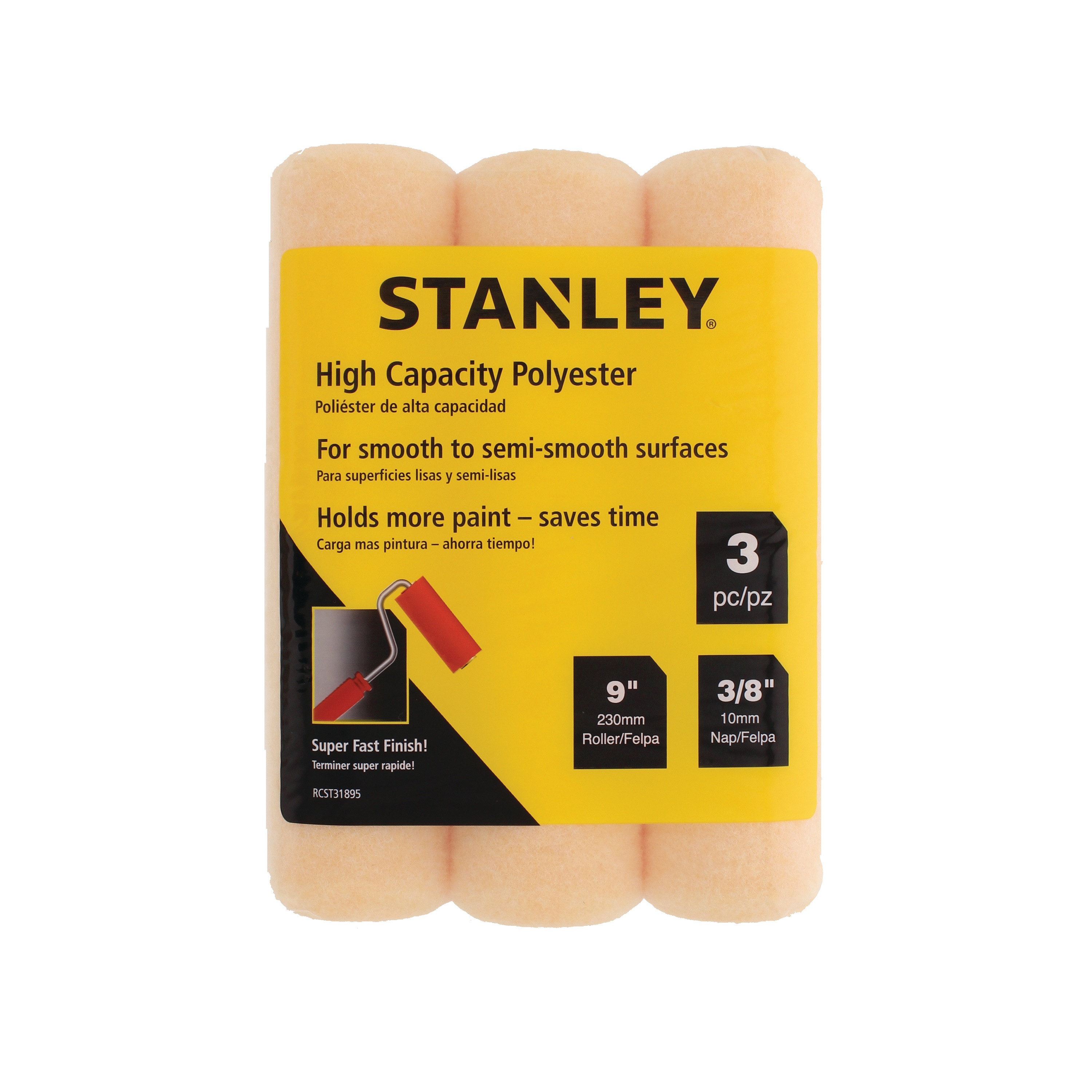 Stanley Tools - 3 pk 9 in x 38 in Polyester Roller Cover - RCST31895