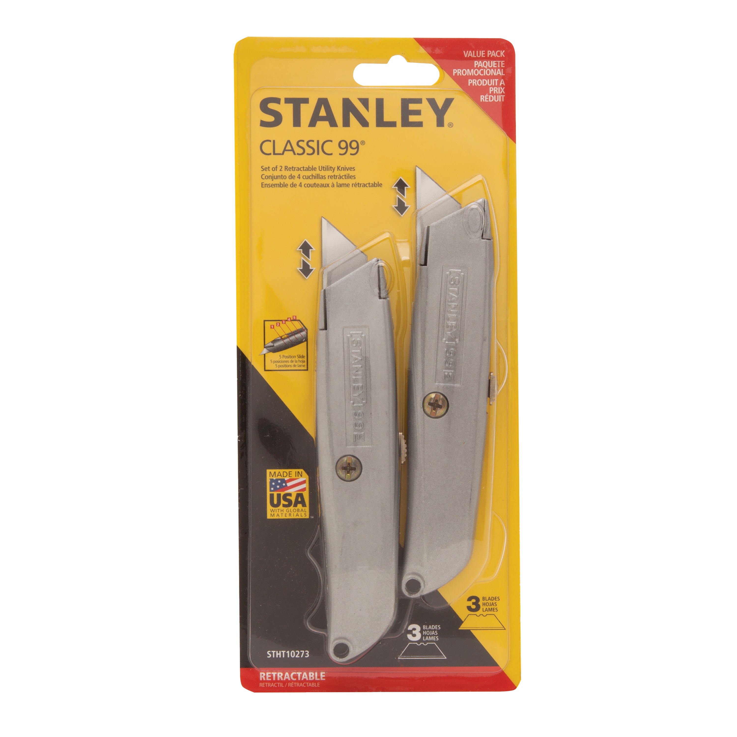 Stanley Tools - Classic 99 Retractable Utility Knife 2 Pack - STHT10273