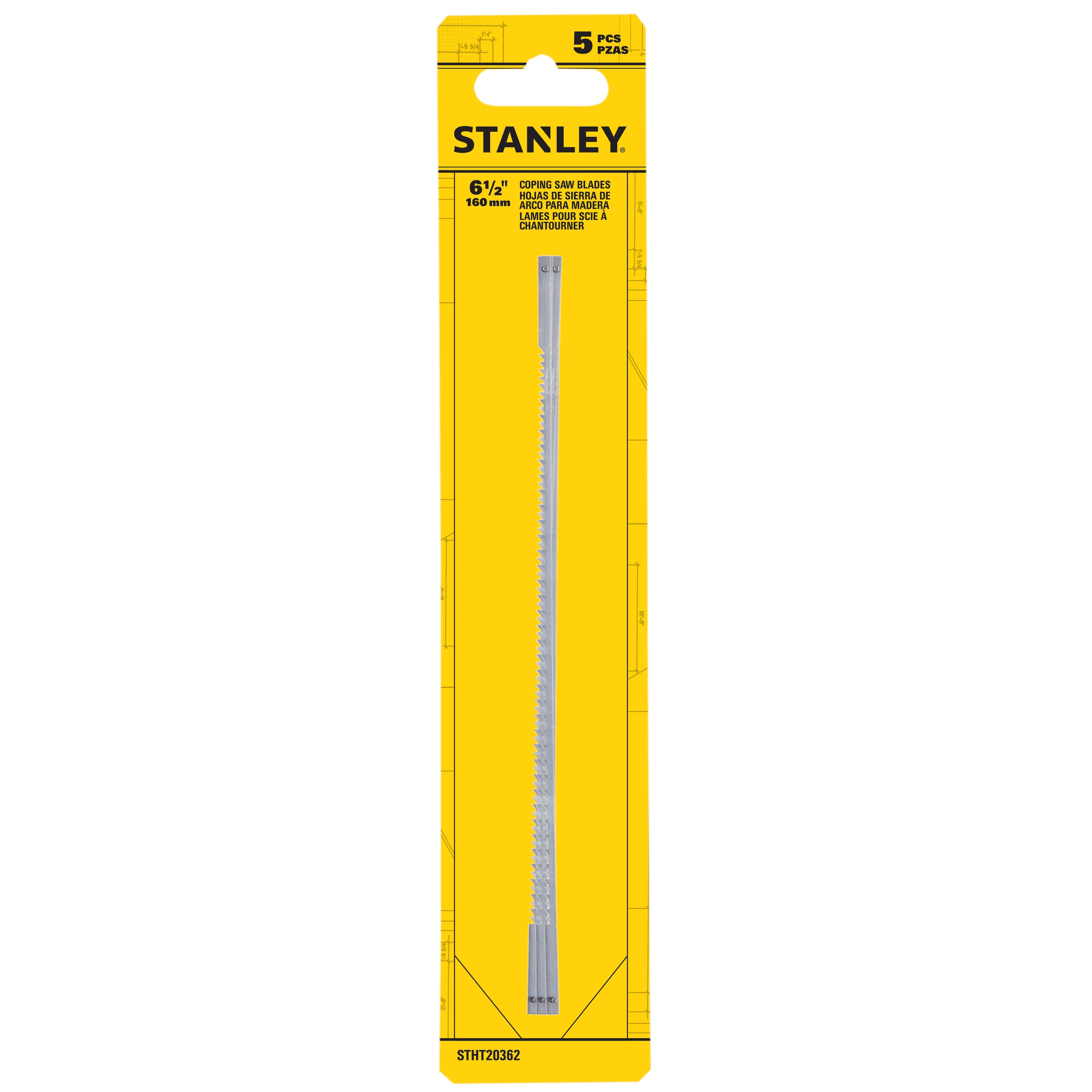 Stanley Tools - 6 in Coping Saw Blade Pack 5 pc - STHT20362