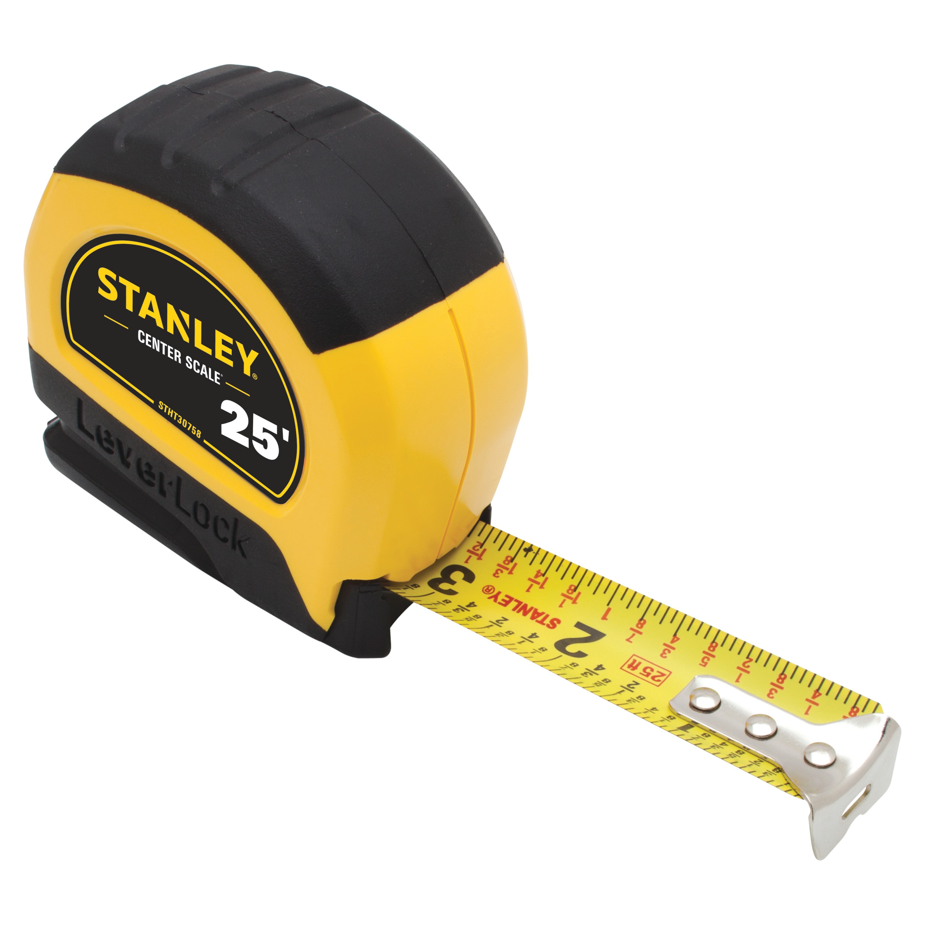Stanley Tools - 25 ft Center Read LEVERLOCK Tape Measure - STHT30758L