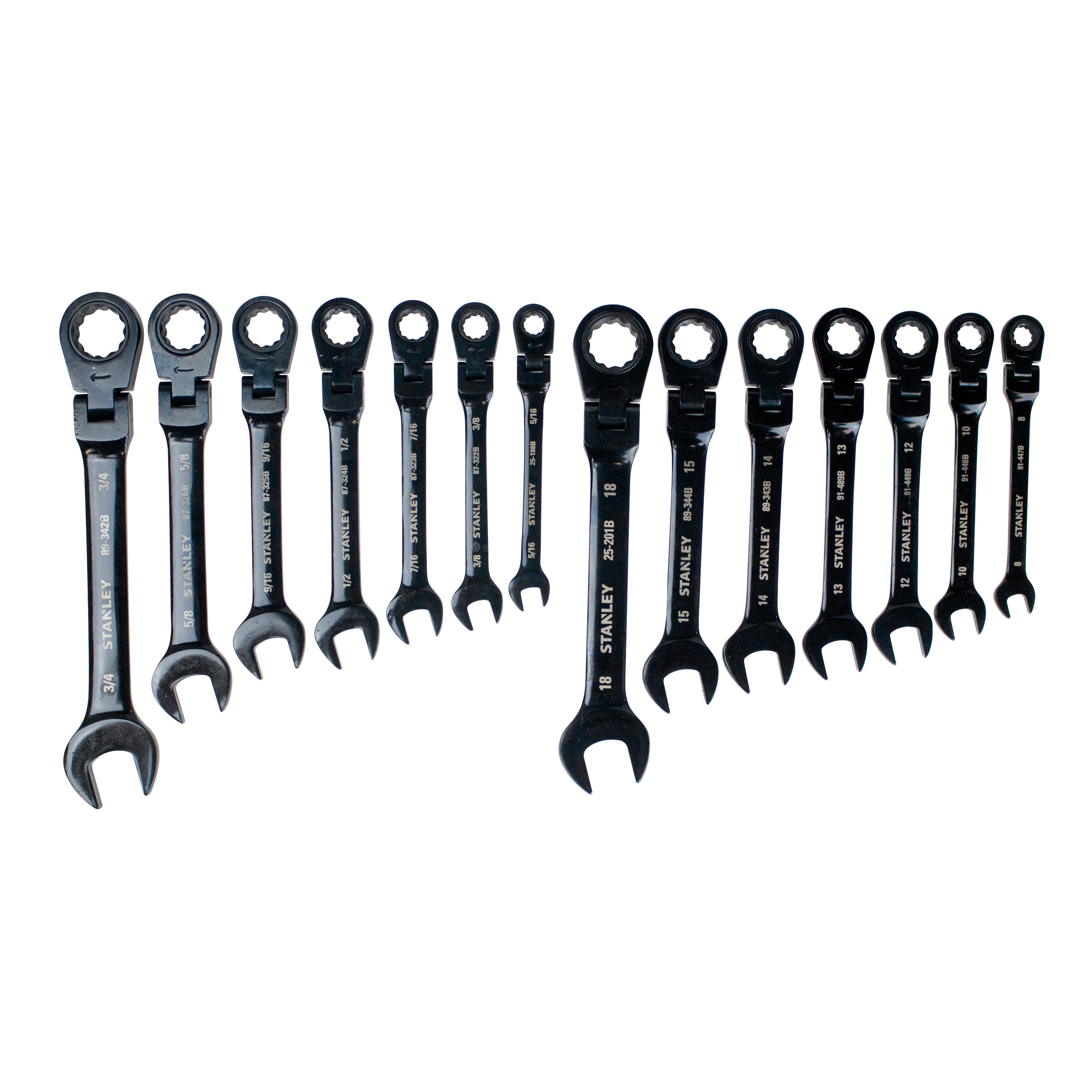 Stanley Tools - 14 PC PROFESSIONAL GRADE FLEX HEAD RATCHETING WRENCH SET - STMT17985