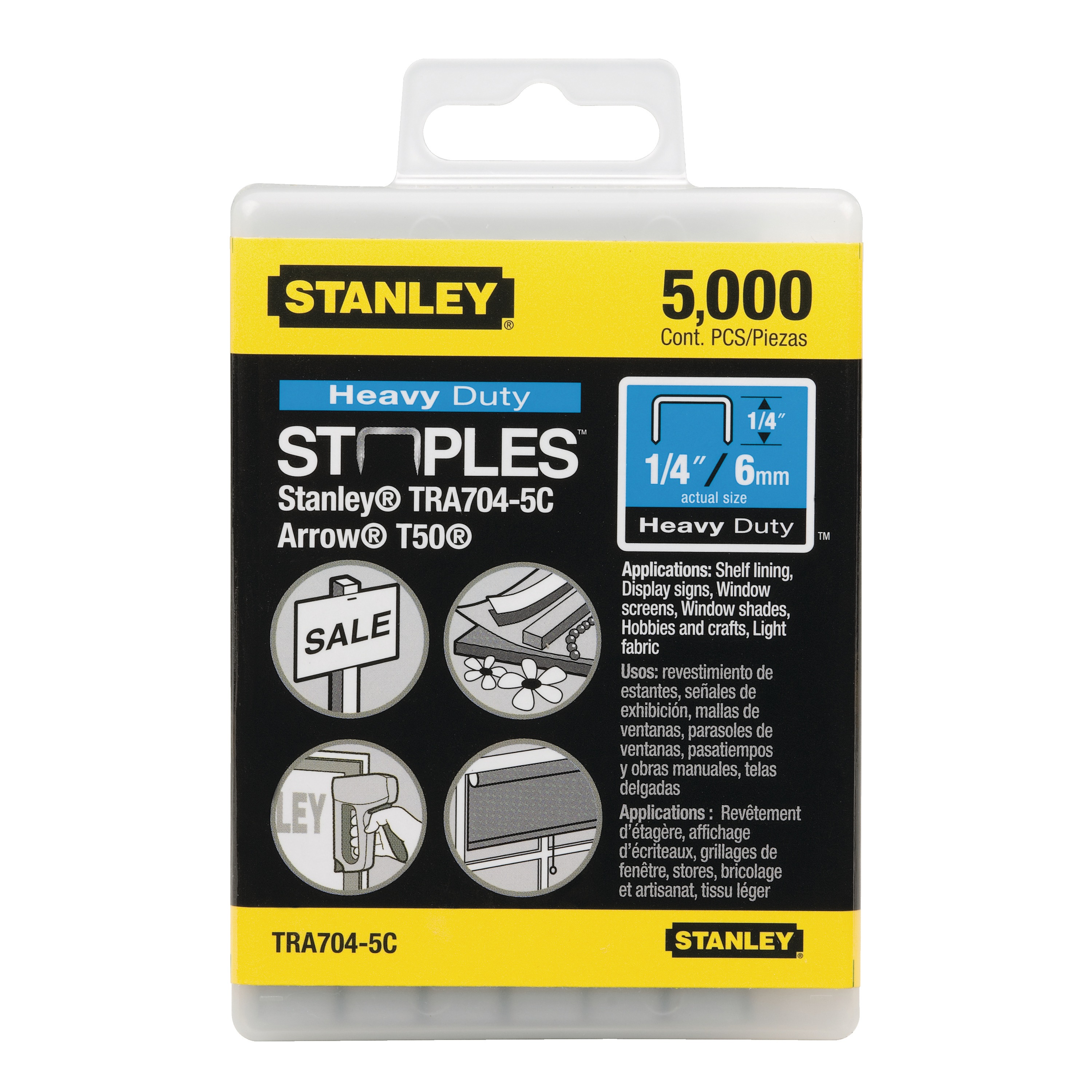 Stanley Tools - 5000 pc 14 in Heavy Duty Staples - TRA704-5C