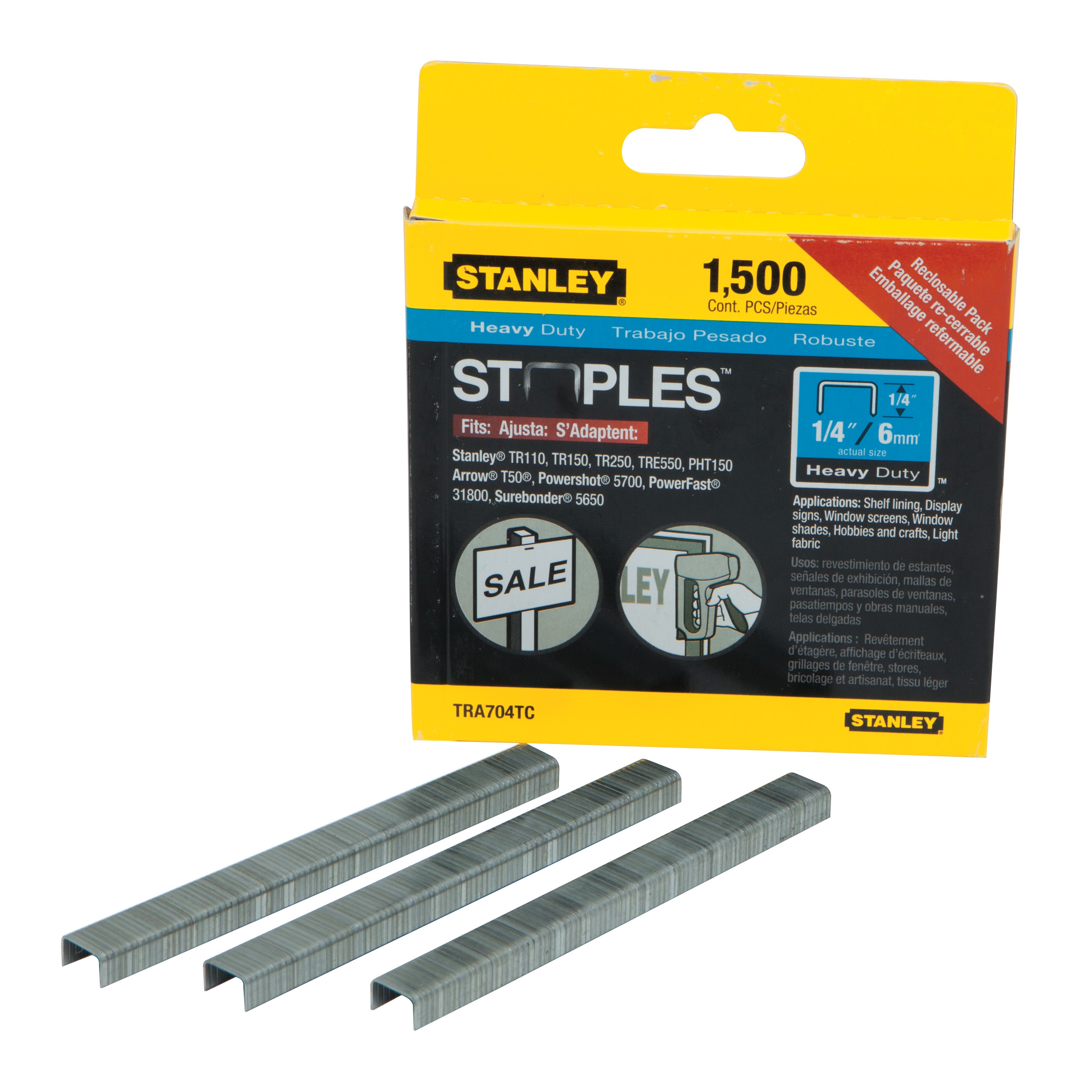 1,500 pc 1/4 in Heavy Duty Staples - TRA704TCS | STANLEY Tools